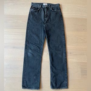 AGOLDE 90 Pinch Waist High Rise Straight in Washed Black (Black Tea) Size 26